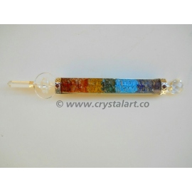 Crystal Spinning Merkaba Star 7 Chakra Faceted Orgong Healing Wands