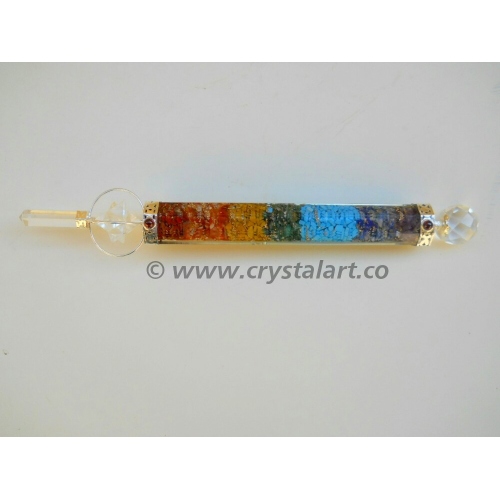 Crystal Spinning Merkaba Star 7 Chakra Faceted Orgong Healing Wands
