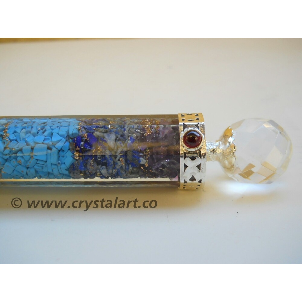 Crystal Spinning Merkaba Star 7 Chakra Faceted Orgong Healing Wands