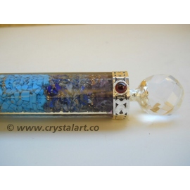 Crystal Spinning Merkaba Star 7 Chakra Faceted Orgong Healing Wands