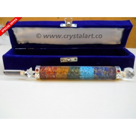 Crystal Spinning Merkaba 7 Chakra Layers Orgone Healing Stick