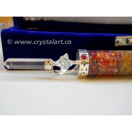 Crystal Spinning Merkaba 7 Chakra Layers Orgone Healing Stick