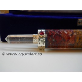 7 Chakra Layer Faceted Wand Orgone Healing Stick