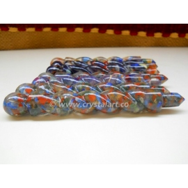 Orgone 7 Chakra Twisted Carving Healing Stick