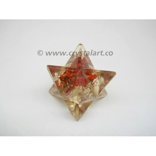 Red Jasper Agate Orgone Merkaba Star