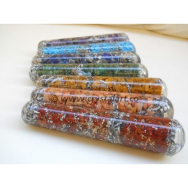 Gemstone Seven Chakra Orgone Smooth Massage Wands