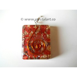 Red Jasper Square Reiki Symbol Orgone Pendants