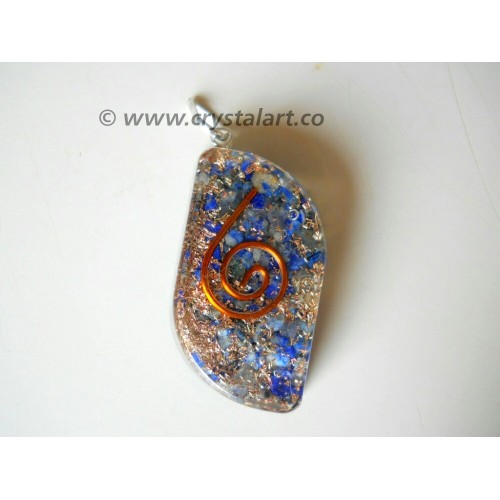 Lapis Lazuli Reiki Symbol Eye Shape Orgone Pendant