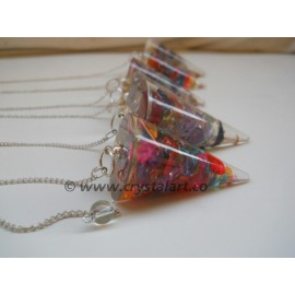 Gemstone Chakra Cone Shape Orgone Pendulum