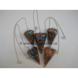 Gemstone Chakra Faceted Orgone Pendulum