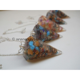Gemstone Chakra Faceted Orgone Pendulum