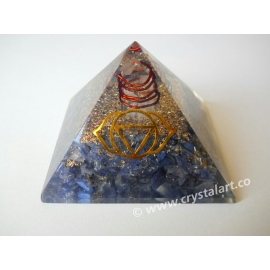 Blue Aventurine Quartz Point Third Eye Chakra symbol Orgone Pyramid