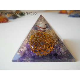 Amethyst with Quartz Point Crown Chakra Symbol Orgone Pyramid