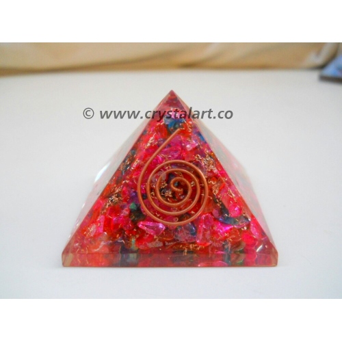 Mix Gemstone Reiki Symbol Big size Orgone Pyramid