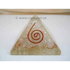 Clear Crystal Quartz Reiki Symbol Big size Orgone Pyramid