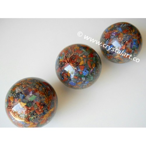 Seven Chakra Stones Orgone Spheres