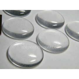 Clear Crystal Quartz Round Cabs Palm Stones