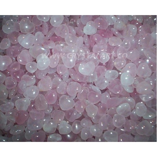 Rose Quatz Heart Shape Palm Stone