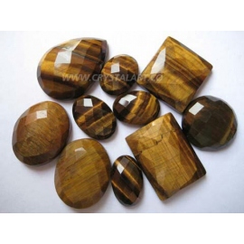 Tiger Eye Faceted Palm Stones