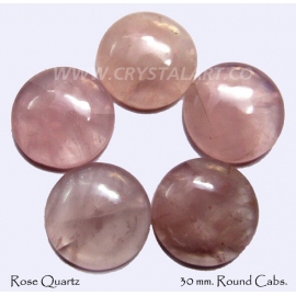 Rose Quartz  Round Cabs Palm Stones