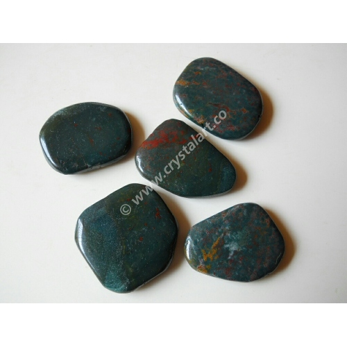 Blood Stone Gemstone Uneven Shape Palm Stones