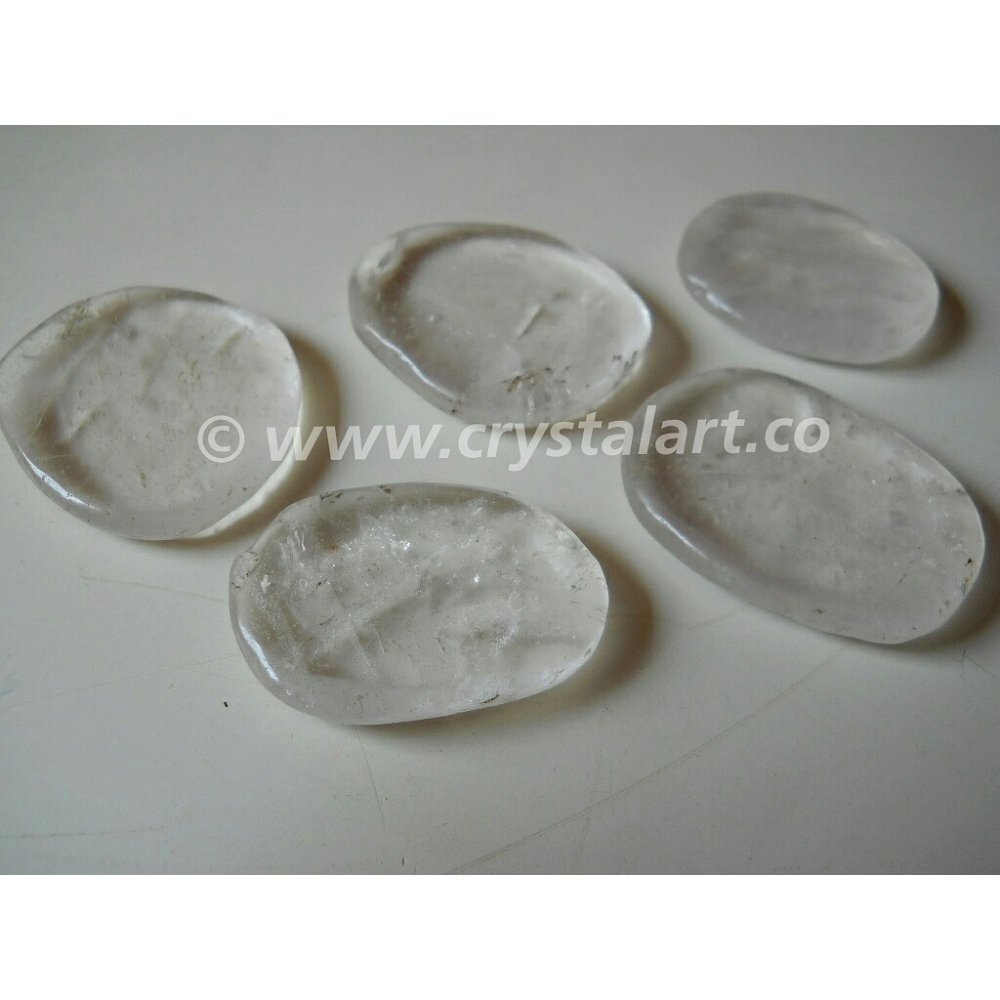 Crystal Quartz Gemstone Uneven Shape Palm Stones