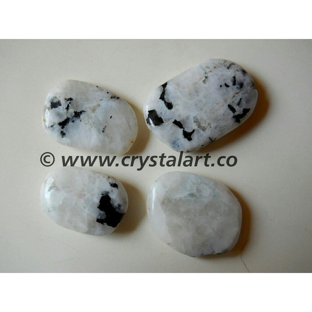 Rainbow Moonstone Gemstone Uneven Shape Palm Stones