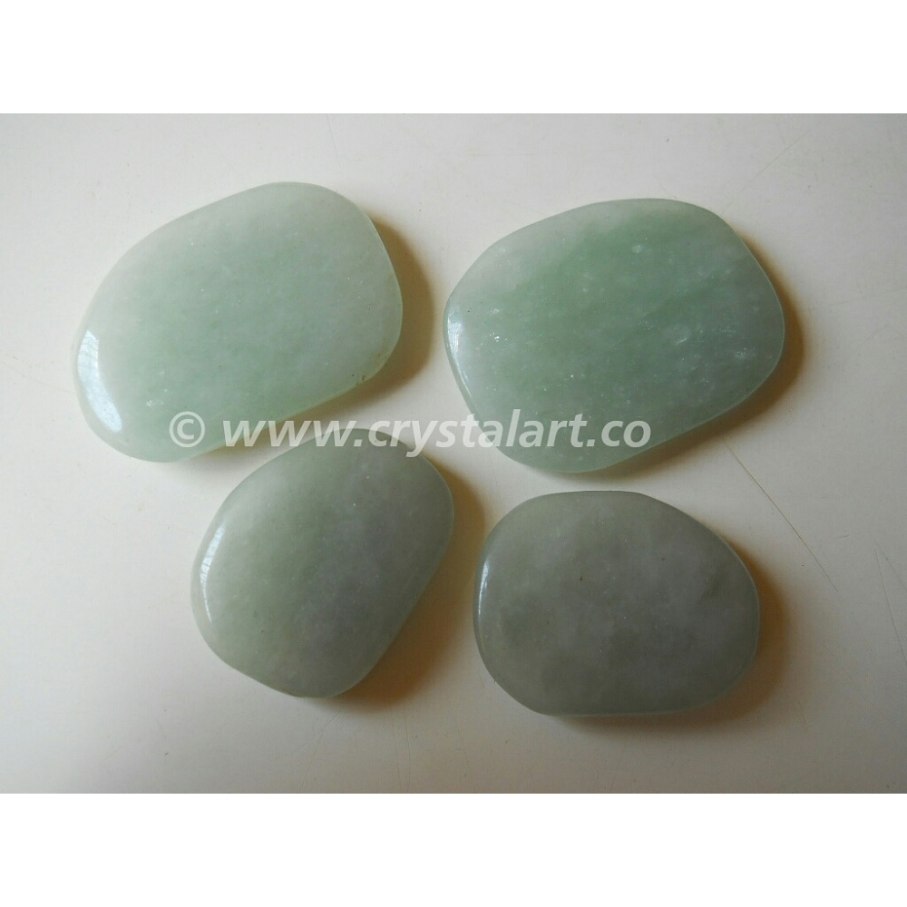 Green Aventurine Gemstone Uneven Shape Palm Stones