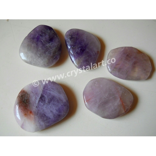 Indian Amethyst Gemstone Uneven Shape Palm Stones
