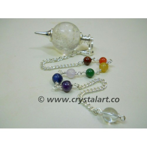 Crystal Quartz Chakra Chain Ball Pendulum