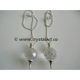 Crystal Quartz Faceted Ball Pendulum