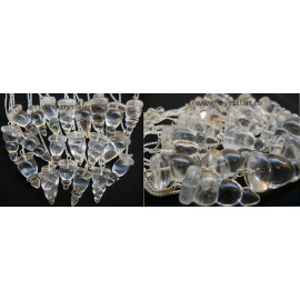 Crystal Quartz Twisted Carving Pendulum