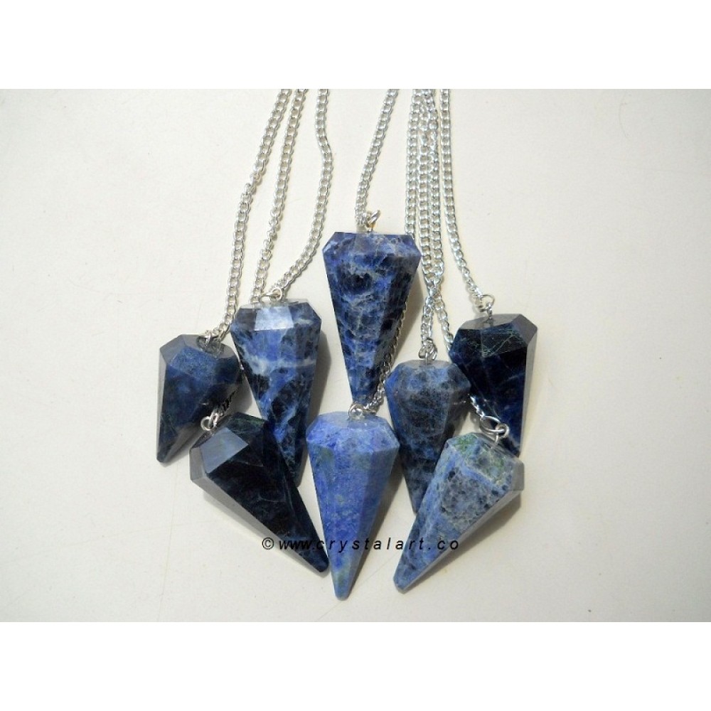 Sodalite 6 Faceted Pendulum