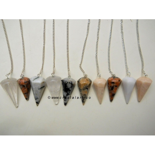 Mix Gemstone Plane Head Faceted Pendulum
