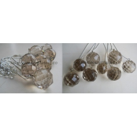 Clear Crystal Faceted Brass Pendulum