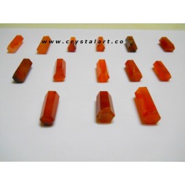 Red Carnelian 6 Faceted Loose Pencil Point