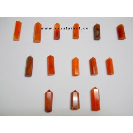 Red Carnelian 6 Faceted Loose Pencil Point