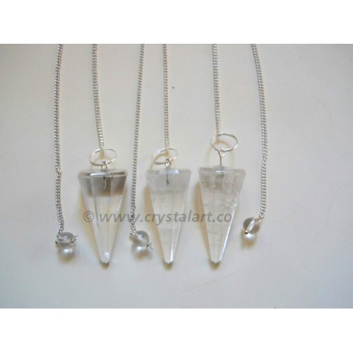 Crystal Quartz Faceted Pendulum