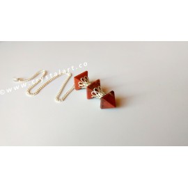 Red Jasper Agate Three Piece Pyramid Dowsing Pendulum