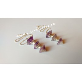 Amethyst Three Piece Pyramid Dowsing Pendulum