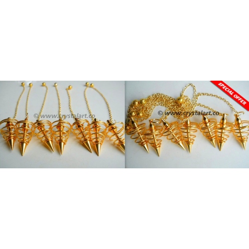 Gold Plated Spiral Dowsing Pendulum