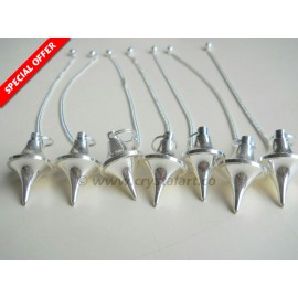 Silver Double Terminated Points Metal Top Pendulum