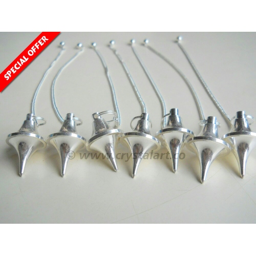 Silver Double Terminated Points Metal Top Pendulum