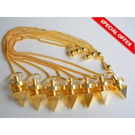 Golden Egyptian Faceted Metal Pendulum