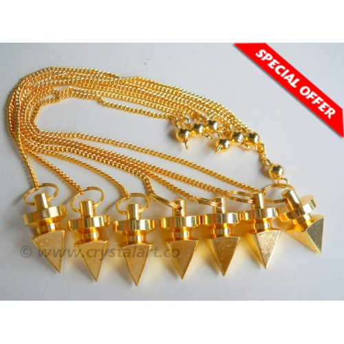 Golden Egyptian Faceted Metal Pendulum