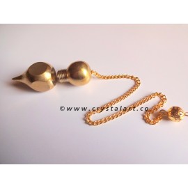 Faceted Drop Brass Metal Pendulum