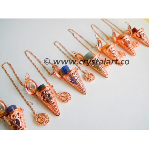 Copper OM Cage Pendulum With Chakra Cone
