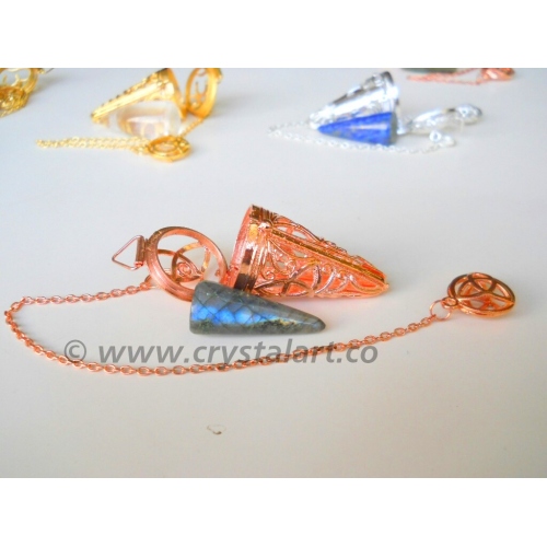 Copper Star Cage Pendulum With Labradorite Cone