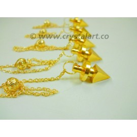 Small Size Golden Egyptian Faceted Metal Pendulum