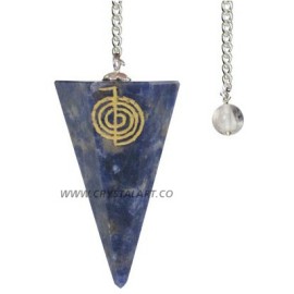 Sodalite Choko Reiki Faceted Flat Head Pendulum